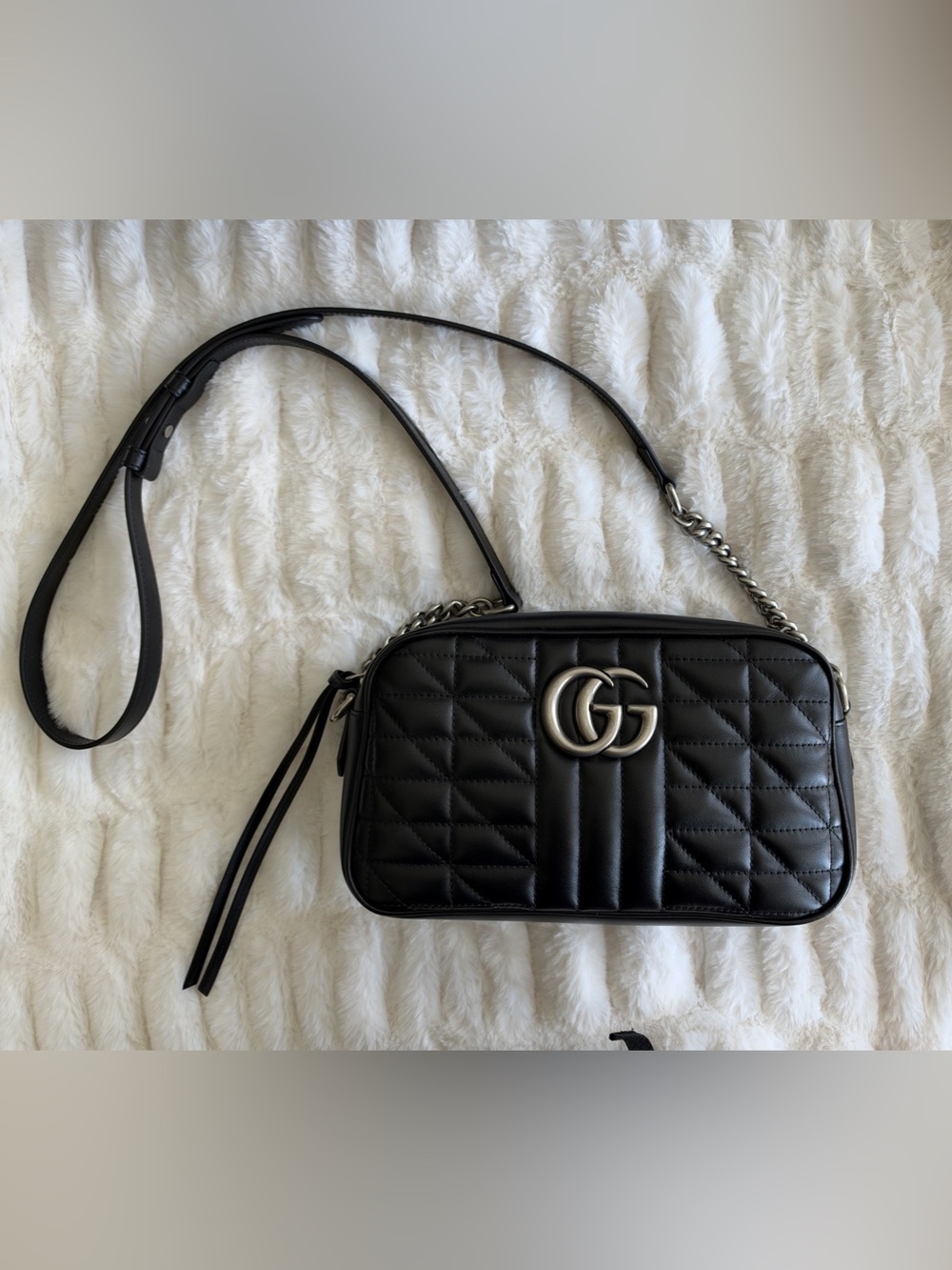 Gucci GG Marmont Matelassé Small Camera Bag - Black